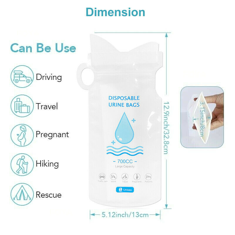 BULK Disposable Urine Vomit Portable Car Emergency Unisex Pee Bag Urinal Toilet