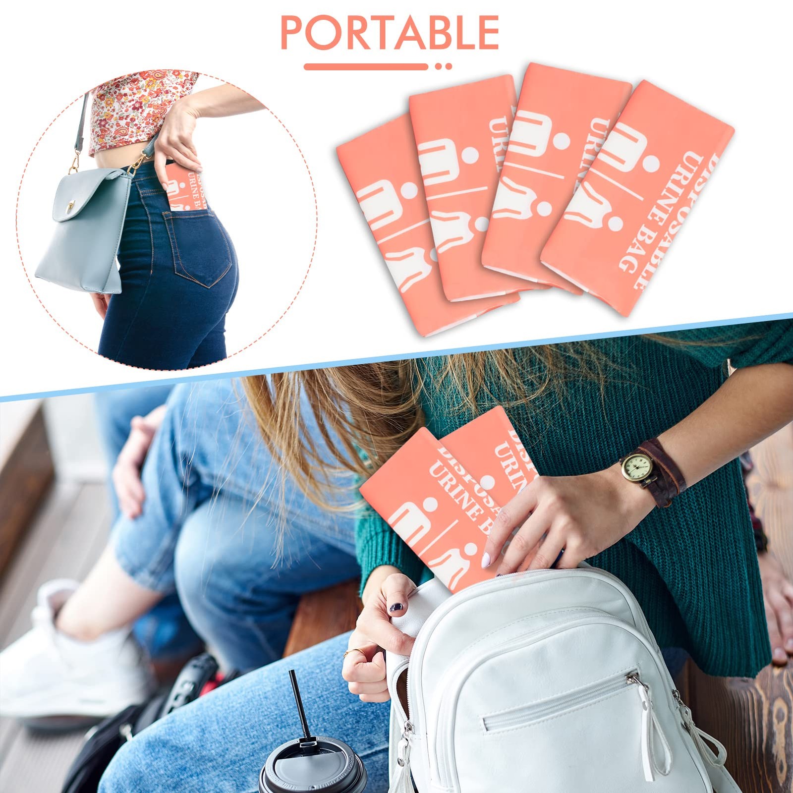 Disposable Urinal Bag,12 PCS 800ML Emergency Urine Bag, Unisex Urinal Bag, Po…