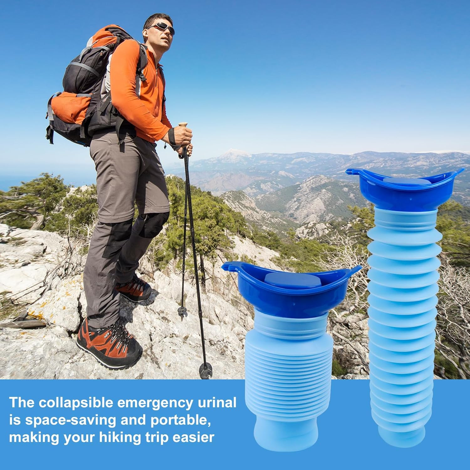 Pee Bottles for Men, Collapsible Urine Bottle 750ML, Portable Urinal for Women,