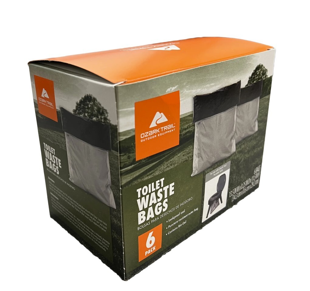 Brand Double Doodie 2L Portable Camping Toilet Plastic Waste Bags (6 Pack)
