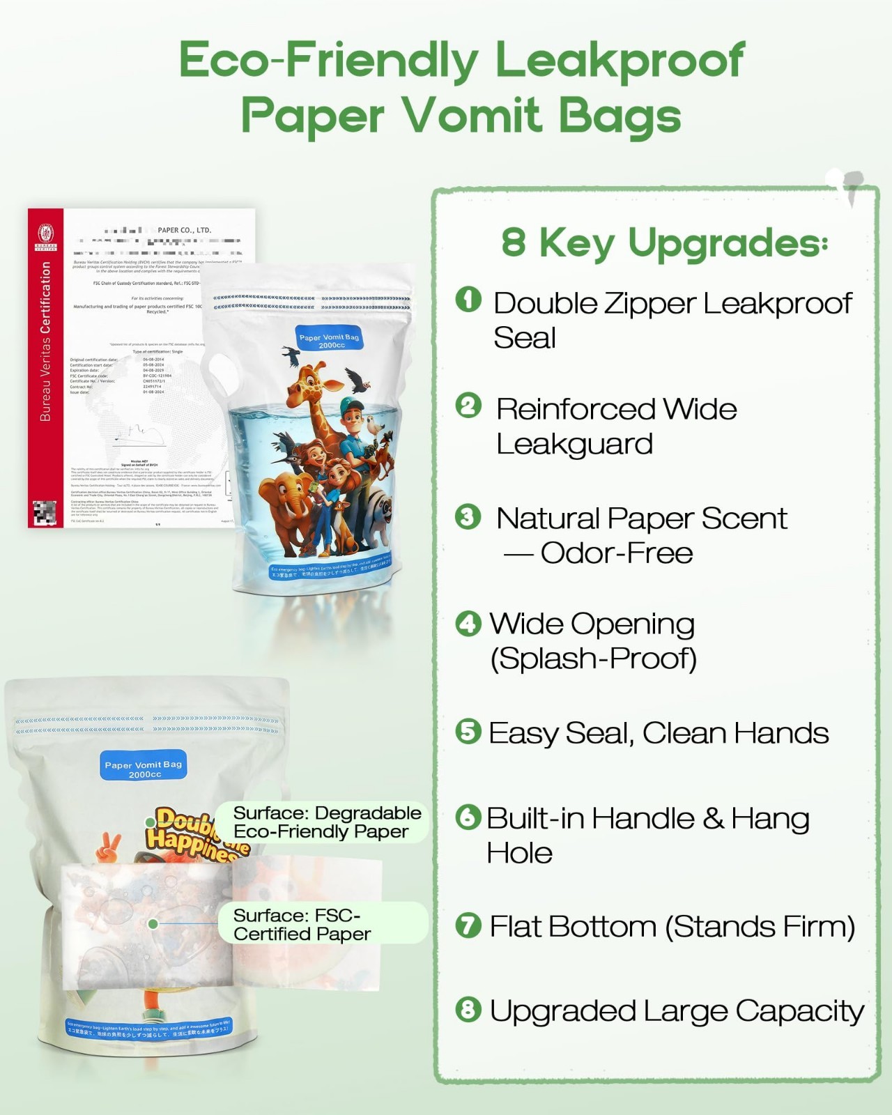 28 Pack Disposable Vomit Bags 2000ml | Leakproof, Waterproof, Travel & Emergency