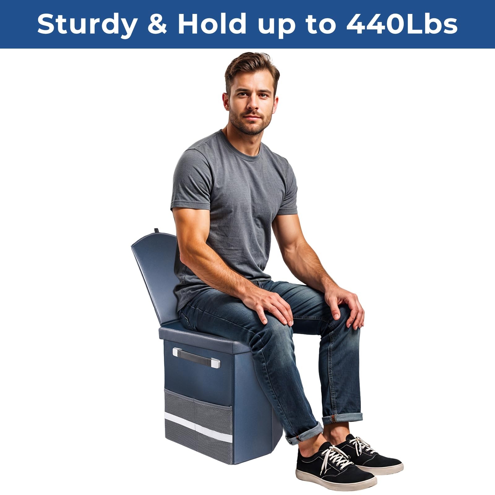 2026 Upgraded XL Portable Toilet for Adults,Tall Camping Toilet with Lid and …