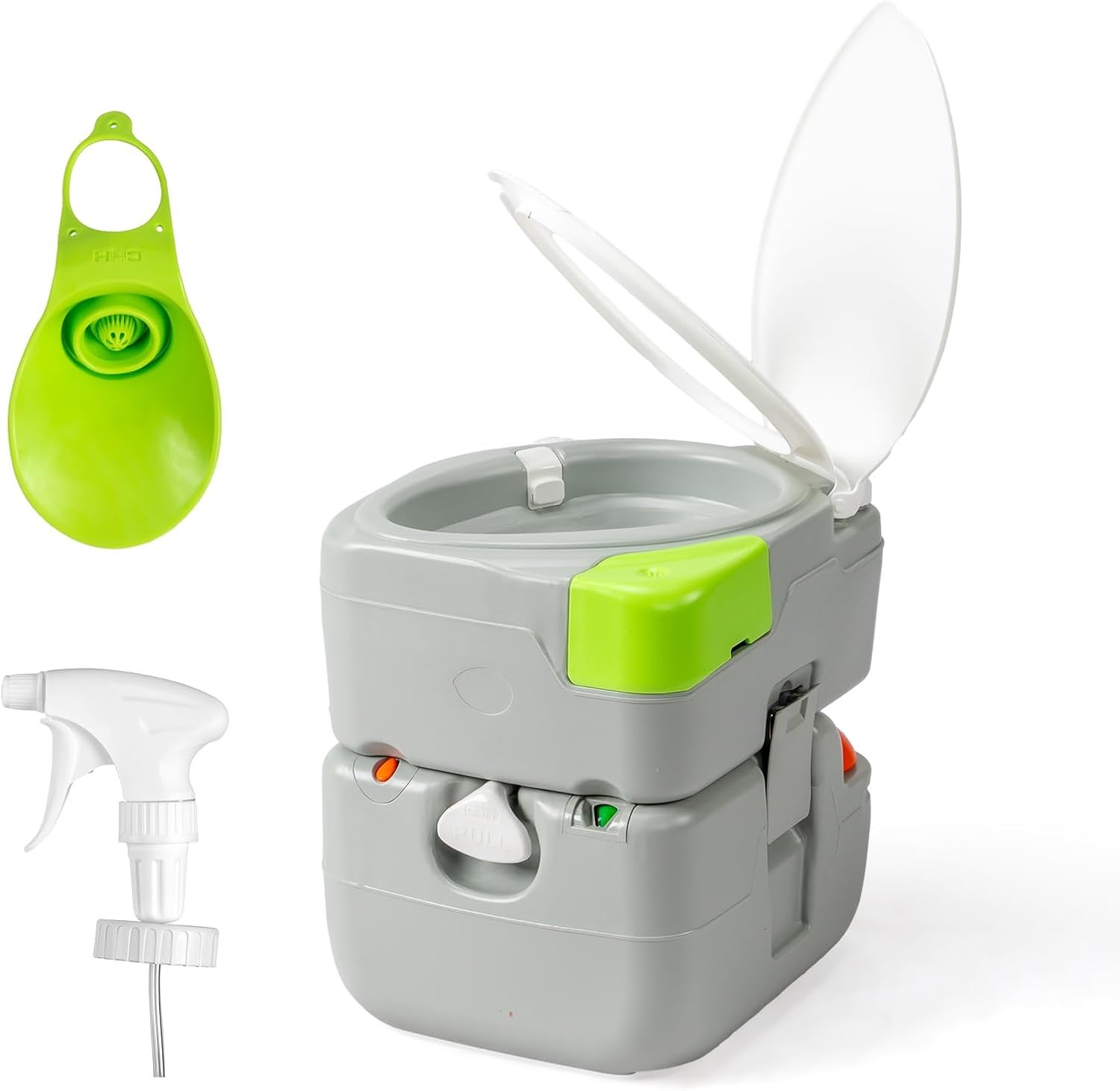 Portable 5.8 Gal Camping Toilet w/Hand Spray&Large Capacity Tank US STOCK