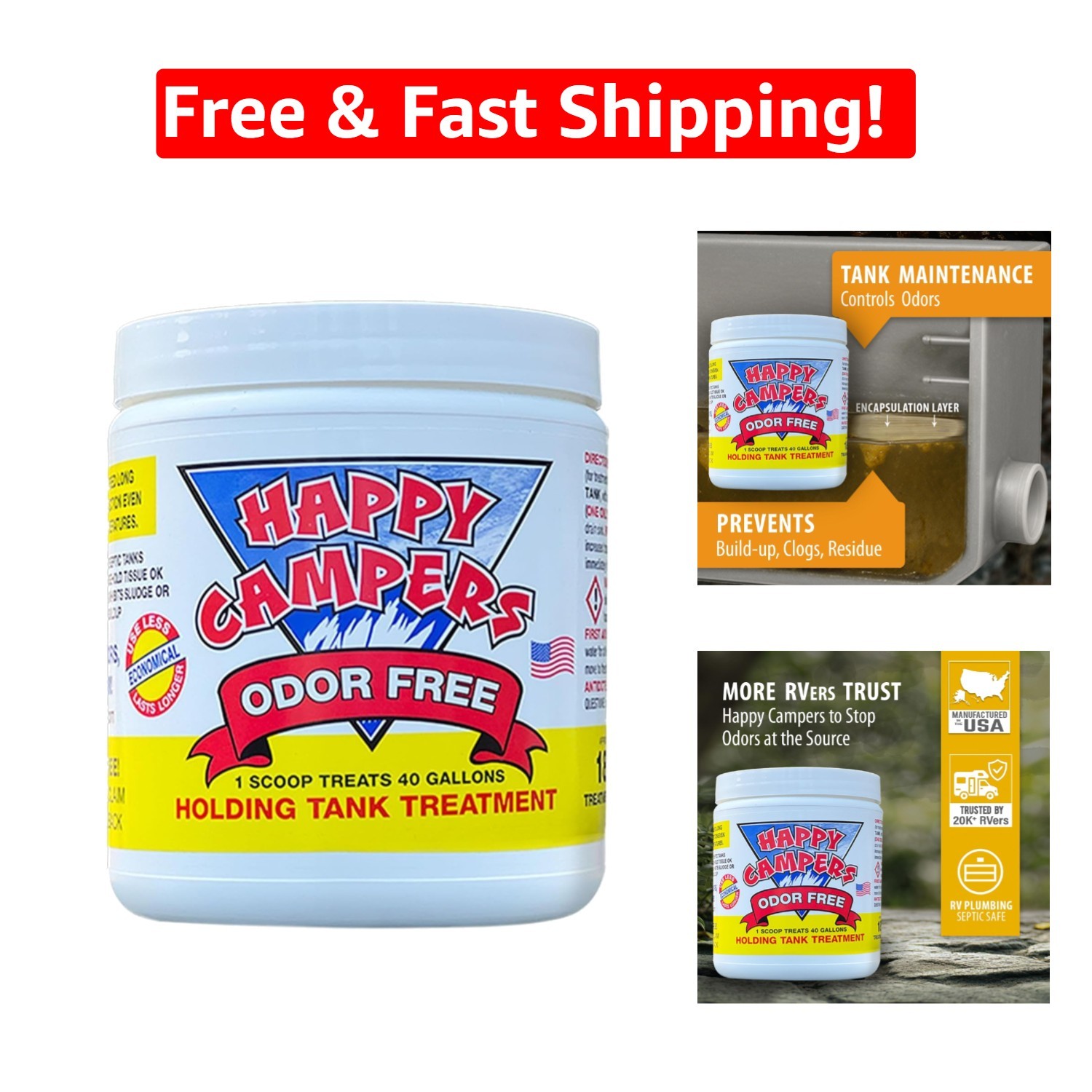 Concentrated RV Tank Cleaner – 18 Treatments for Odor-Free & Smooth Waste Flow