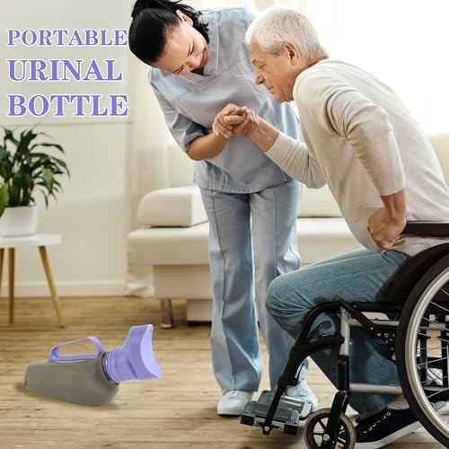 Portable Female Urinal 1200ml – Soft Rubber Funnel, Spill-Proof Lid, Travel & Ca