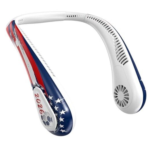 Portable Bladeless Neck Fan, 2026 World Sport Cup Gifts, Wearable Soccer