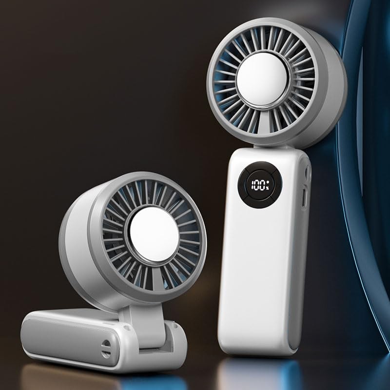 Portable Handheld Fan, 3 IN 1 Rechargeable Personal Fan with 5 Speed White