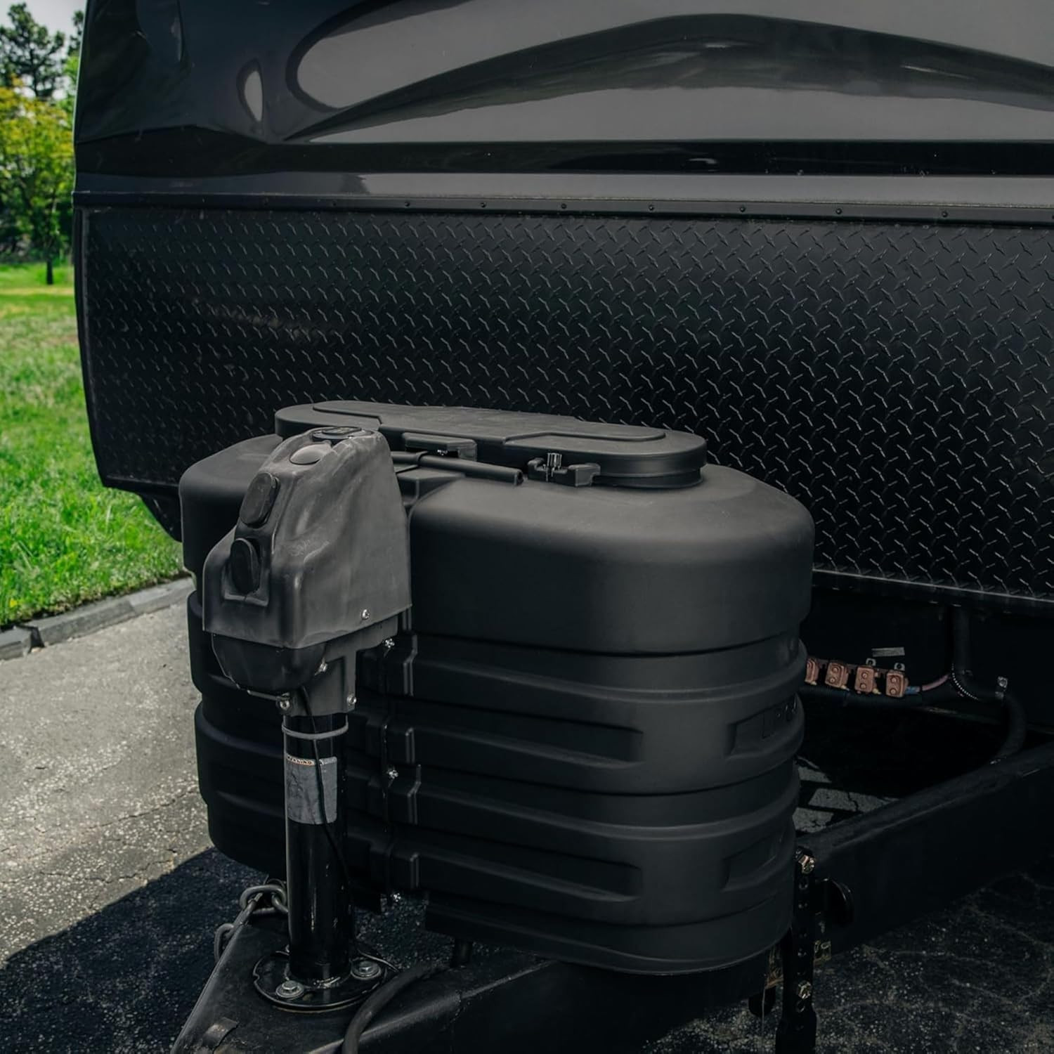 RV Dual Propane Tank Cover – Measures 29.5″W X 15.5″D X 20.5″H – Features Hinged