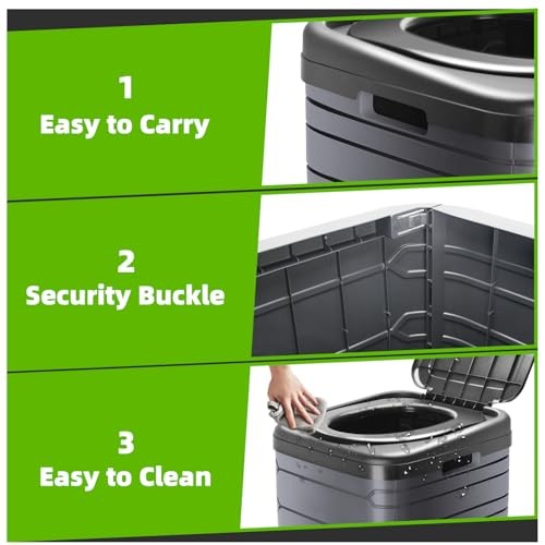 XXL Portable Toilet for Adults,16” Tall Camping Toilet with Lid and Carry
