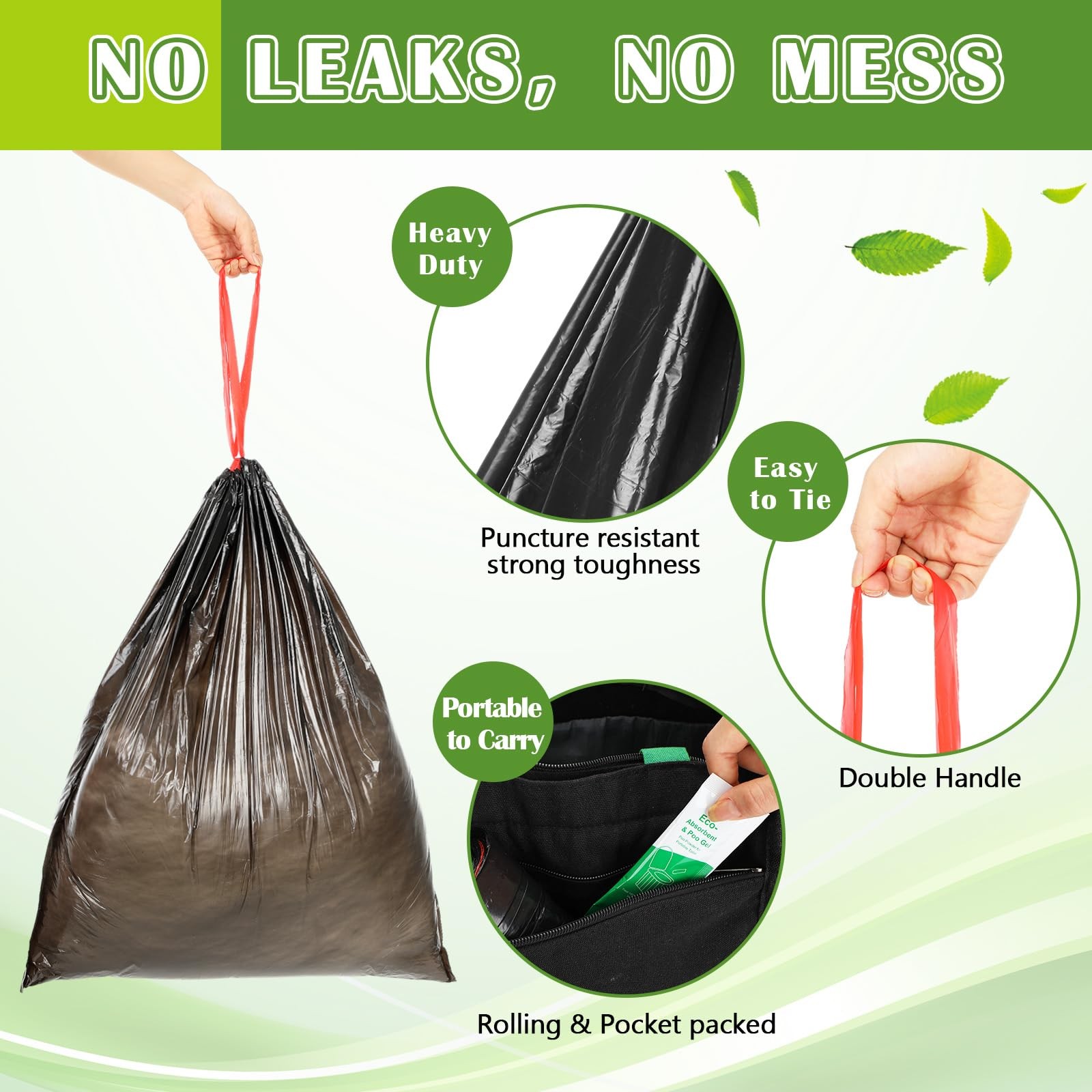 72 Pcs Portable Toilet Bags Poo Set 36 Pack 10 Gal Camping Toilet Bags with 3…