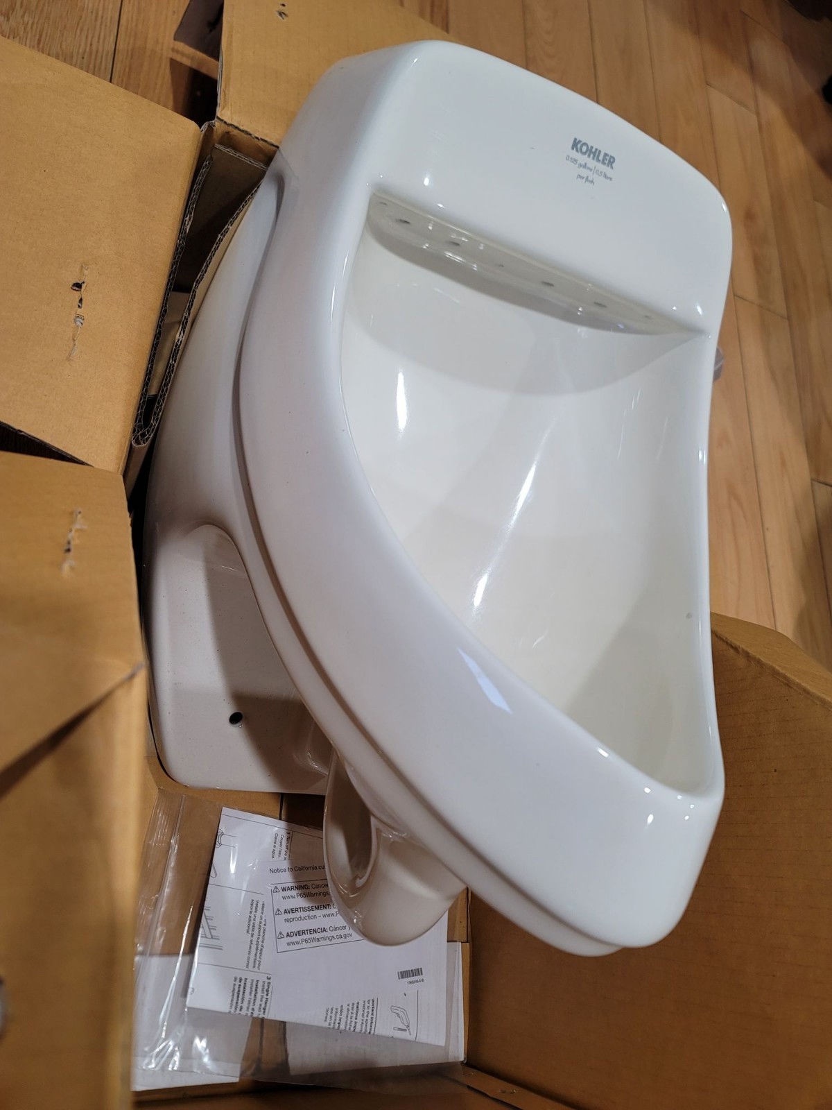 KOHLER Dexter washdown wall-mount 0.125 gpf urinal with rear spud