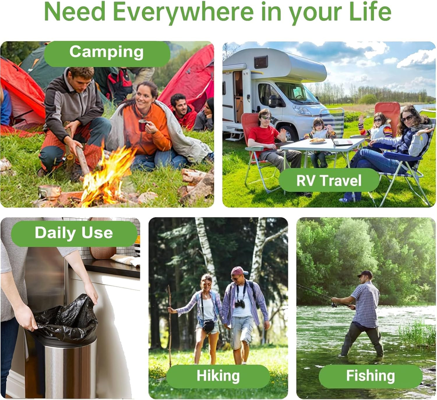 108 Portable Toilet Bags, 8 Gallon Biodegradable Camping Toilet Bags for Portab