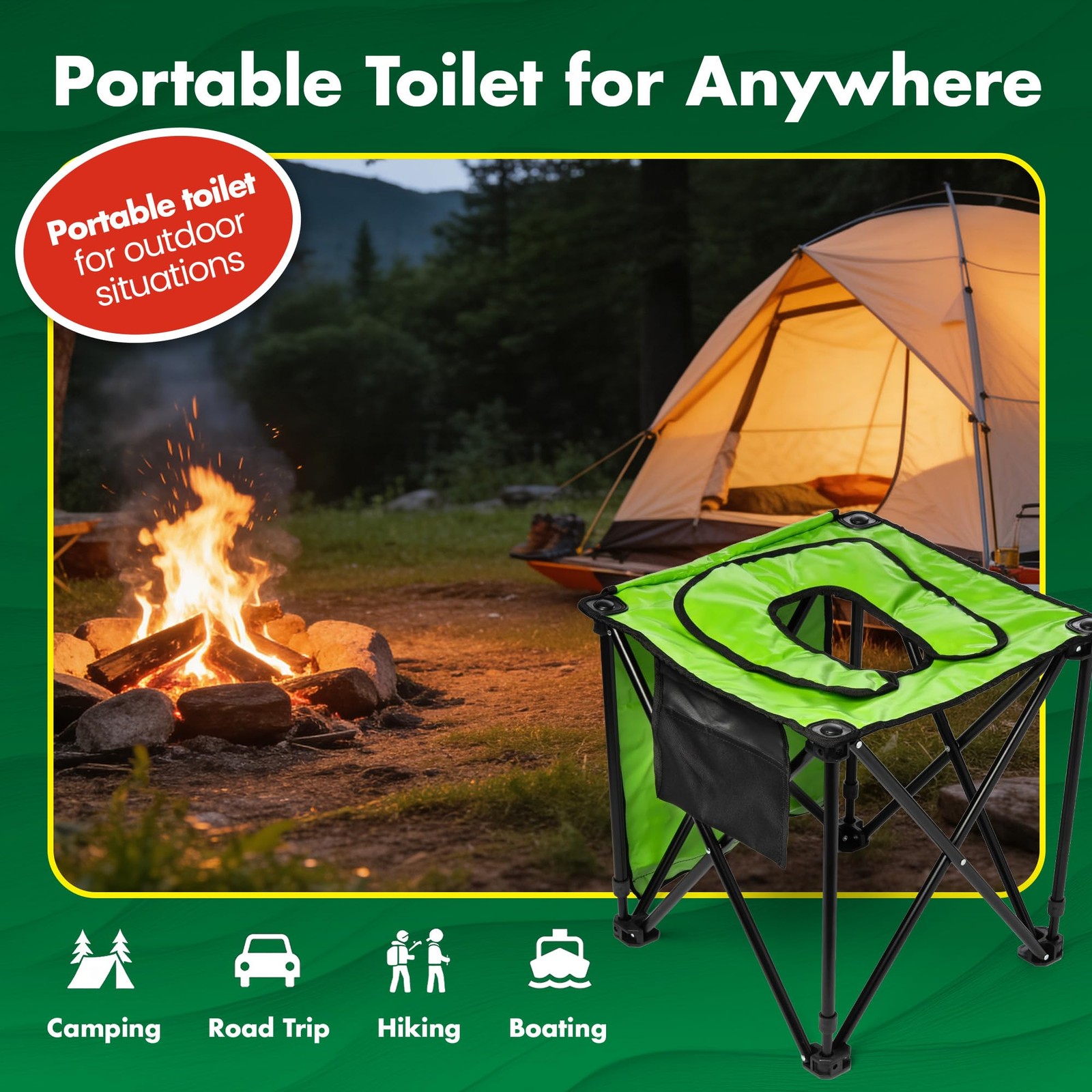 Foldable Commode Chair – Portable Toilet with 2-in-1 Commode & Seat – Lightwe…
