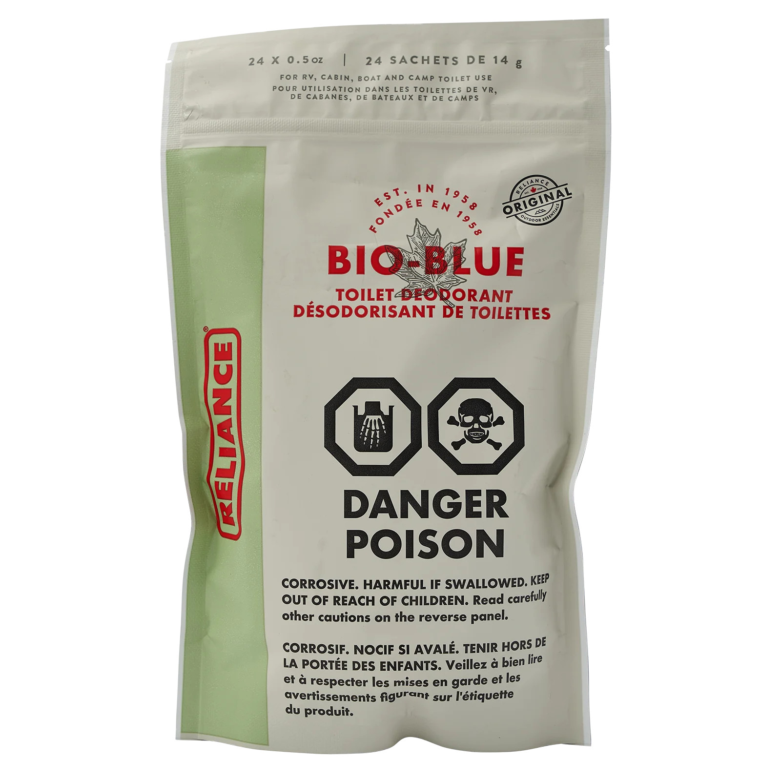 Reliance Bio-Blue Portable Toilet Bucket Deodorant Odor Neutralizer 24 Pouches
