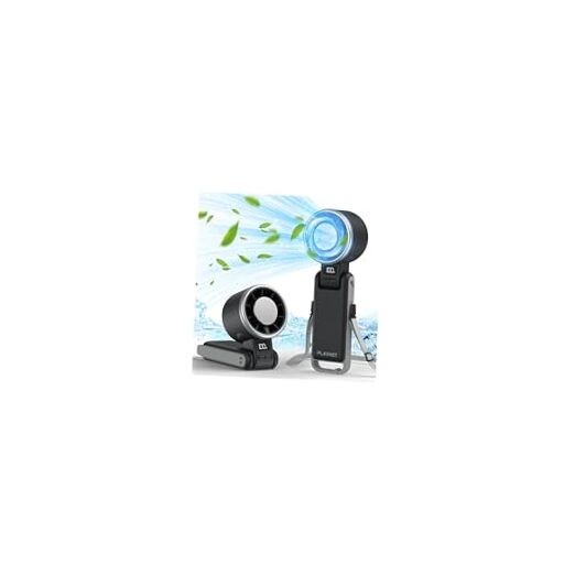 Portable Handheld Turbo Fan with Ice Cooling, Rechargeable Personal Fan, black