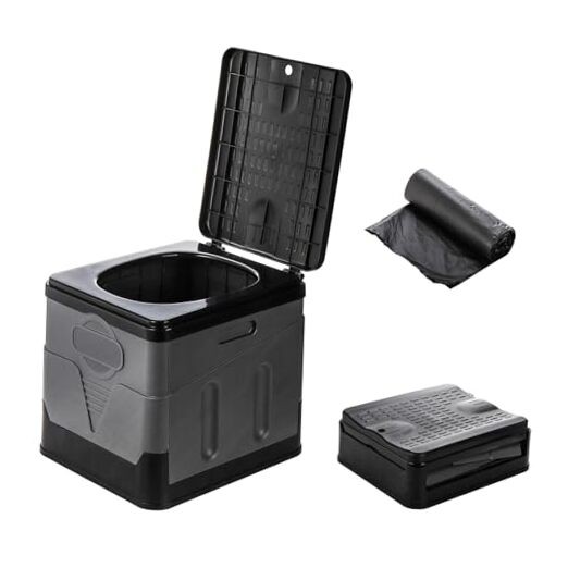 Portable Camping Toilet, Foldable Toilet for Adults, Porta Potty with Thick