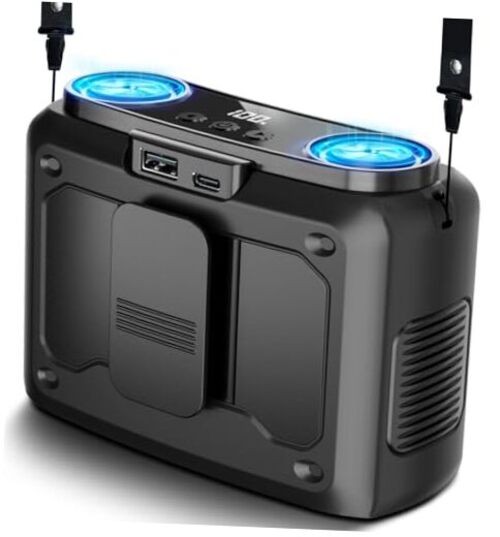 20000mAh Portable Fan,True High Speed Dual Motors with 200% Powerful Black
