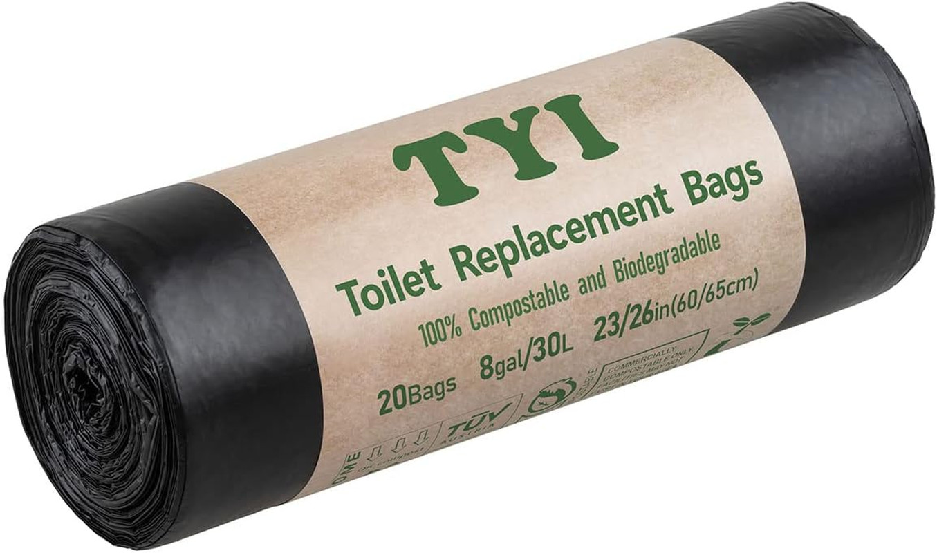 Portable Toilet Bags for Camping, 20 Count Toilet Replacement Bags, 8 Gallon,…