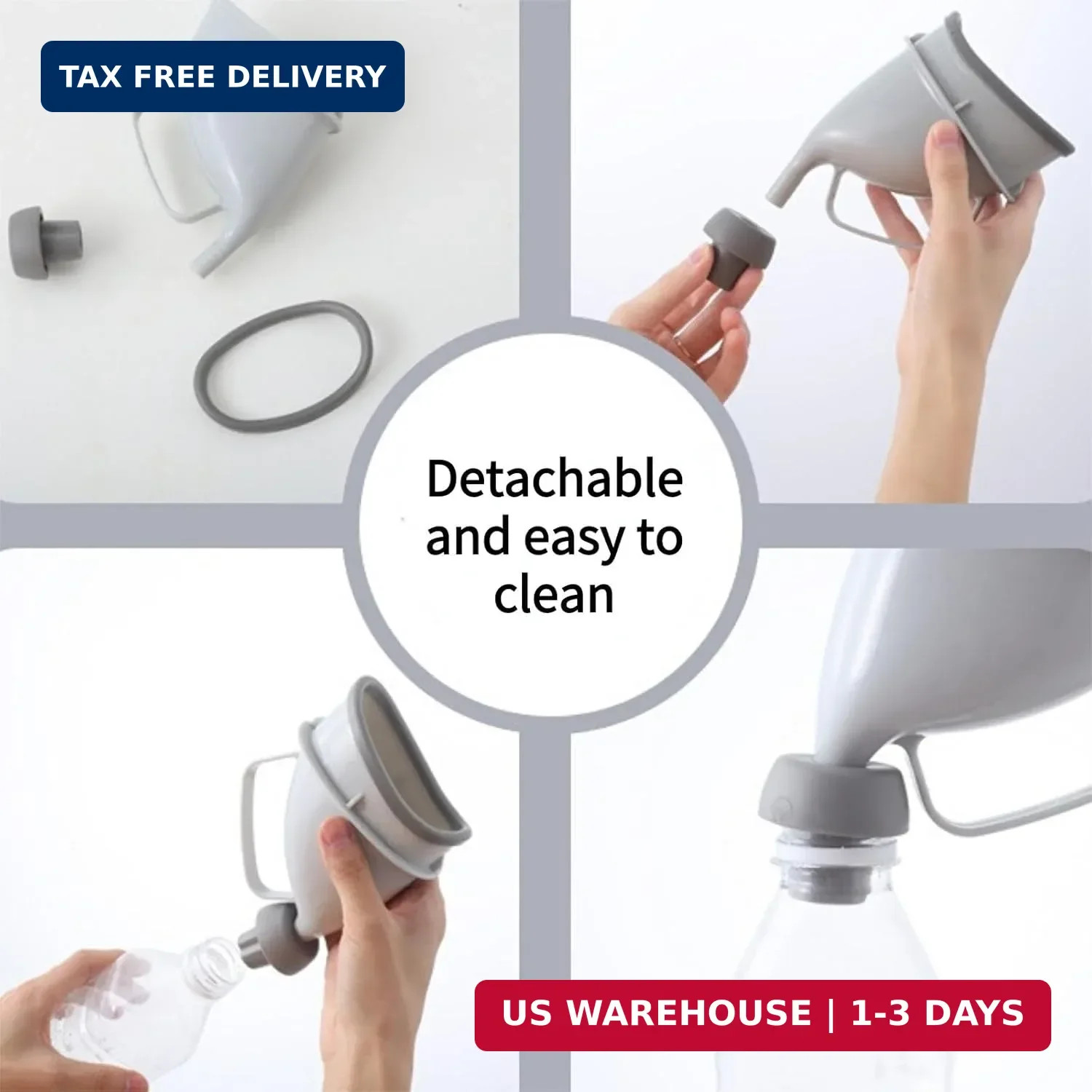 Portable Urination Device, Unisex Travel Emergency Toilet with Tube and Handle,