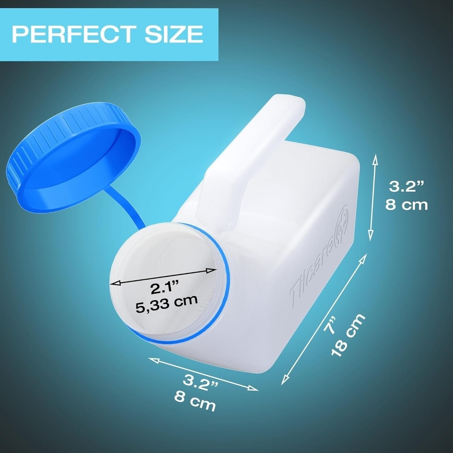 Convenient 3-Pack Men’s Urinals – Glow in The Dark, Screw-On Lid, 32oz Capacity