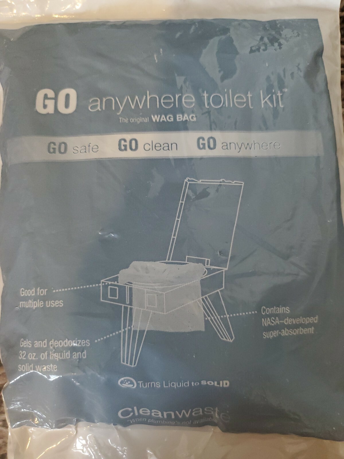 (1) Cleanwaste Go Anywhere Toilet Kit (NIP) GO Safe, GO Clean GO Anywhere