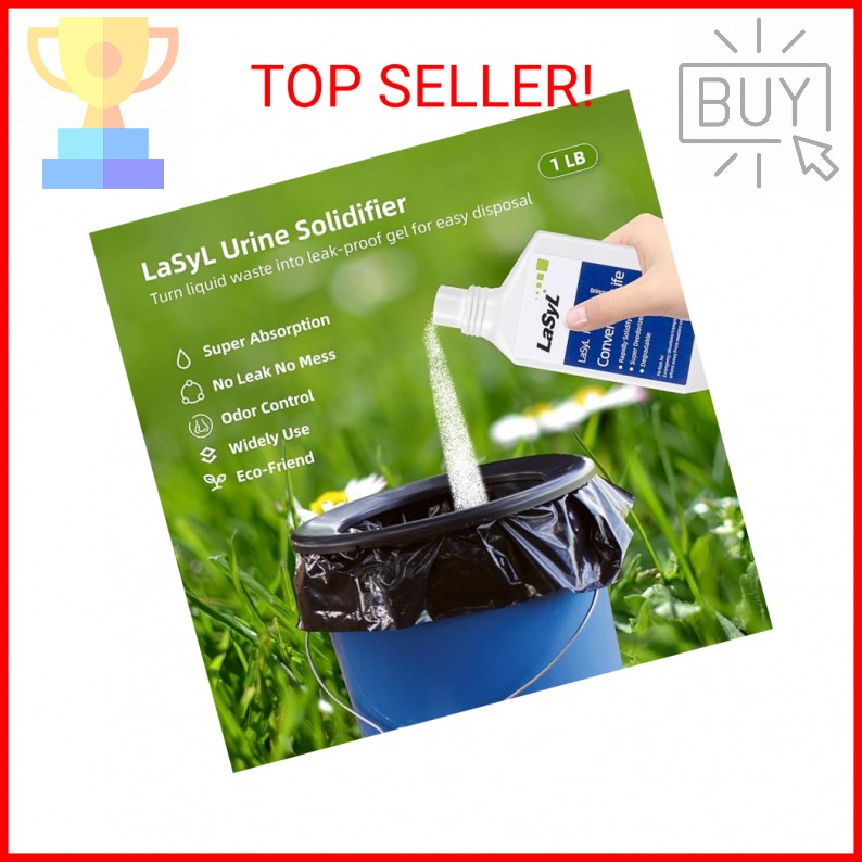 LaSyL Super Absorbent Powder – 50 Use, Solidify Body Fluids in 1 Min – Easy to P