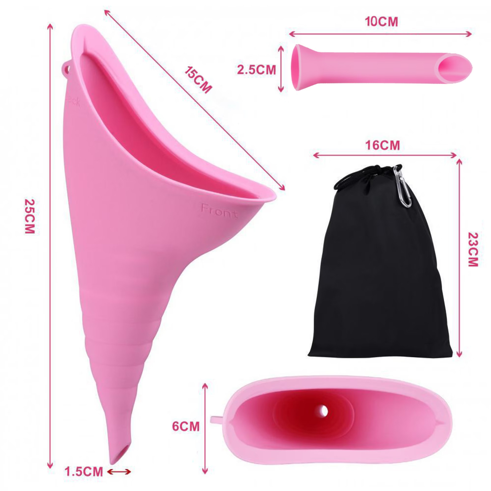 Female Urination Device, Silicone Female Urinal Women Funnel, Reusable Portable