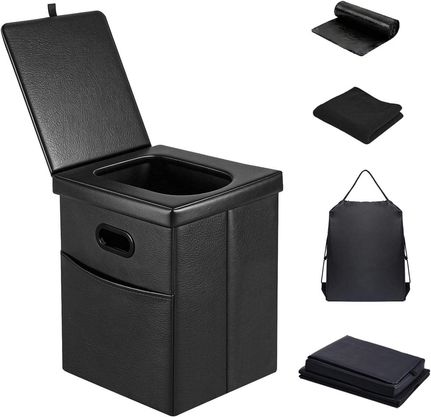 Panmout 16.5″ XL Portable Toilet for Camping, Foldable Travel Toilet for Adults