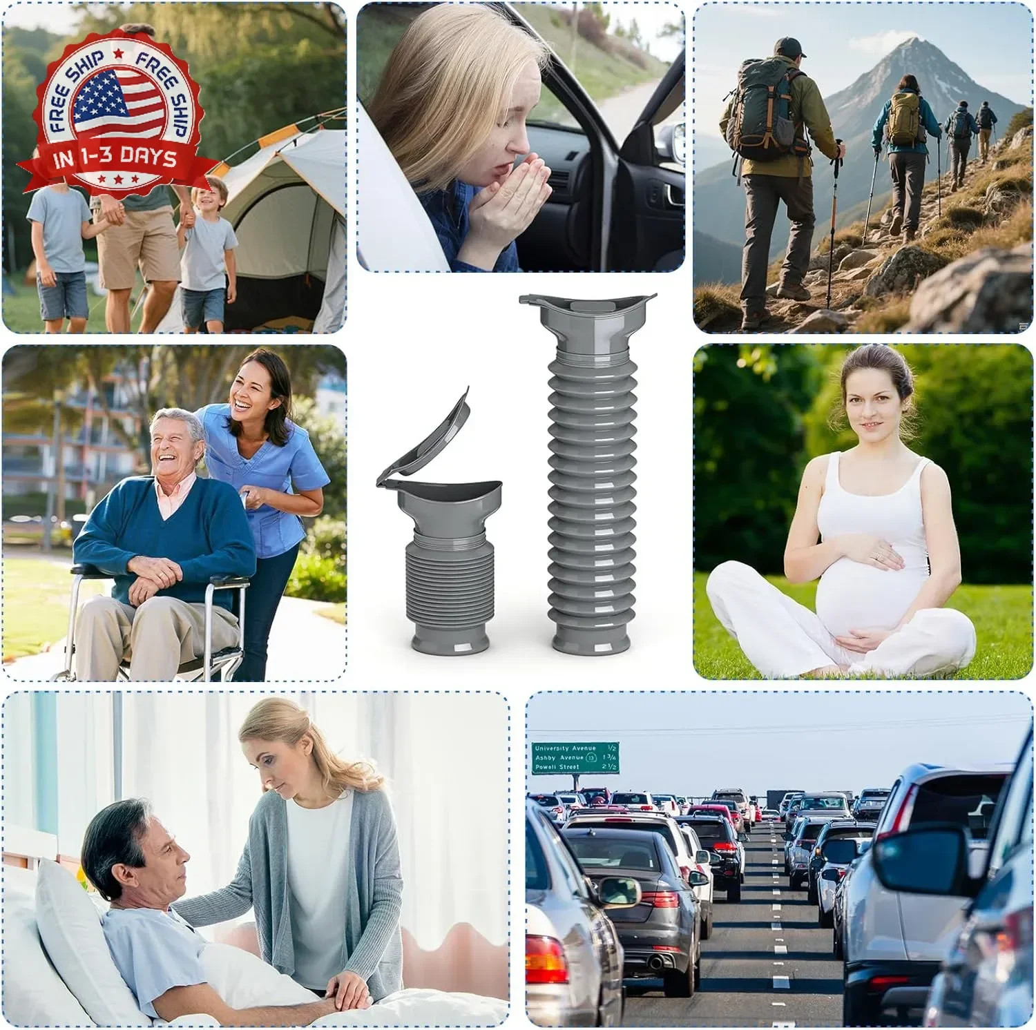 Pee Bottles for Men, Adjustable Emergency Urinal 750ml, Car Pee Bottle for Men a