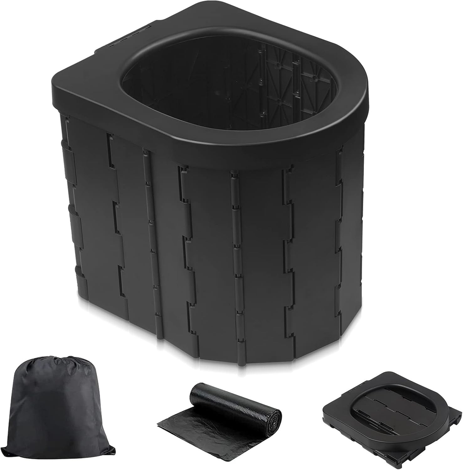 Elongated Design Portable Toilet with Hygiene Bags – Perfect for Outdoor Use