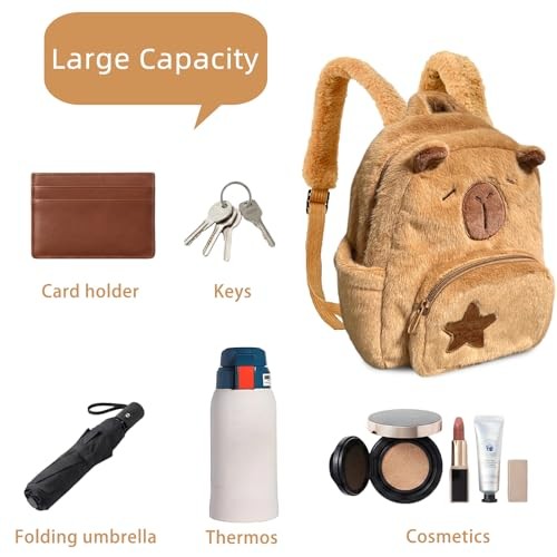 Plush Capybara Backpack – Cute Plush Capybara Backpack – Mochila de Capibara