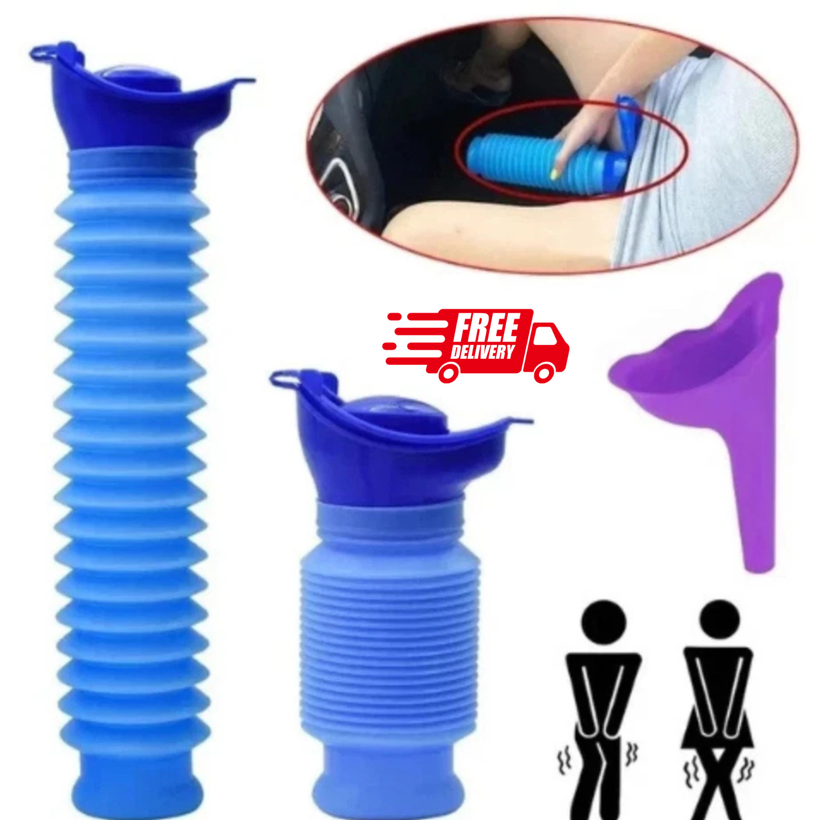 Male Female Portable Urinal Travel Camping Car Toilet Pee Bottle Emergency KitVi