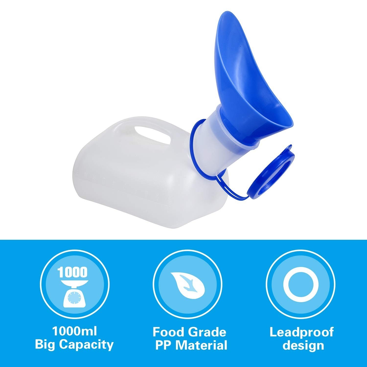 AWOKEN Portable Unisex Urinal for Camping and Travel, Leakproof Pee Bottle