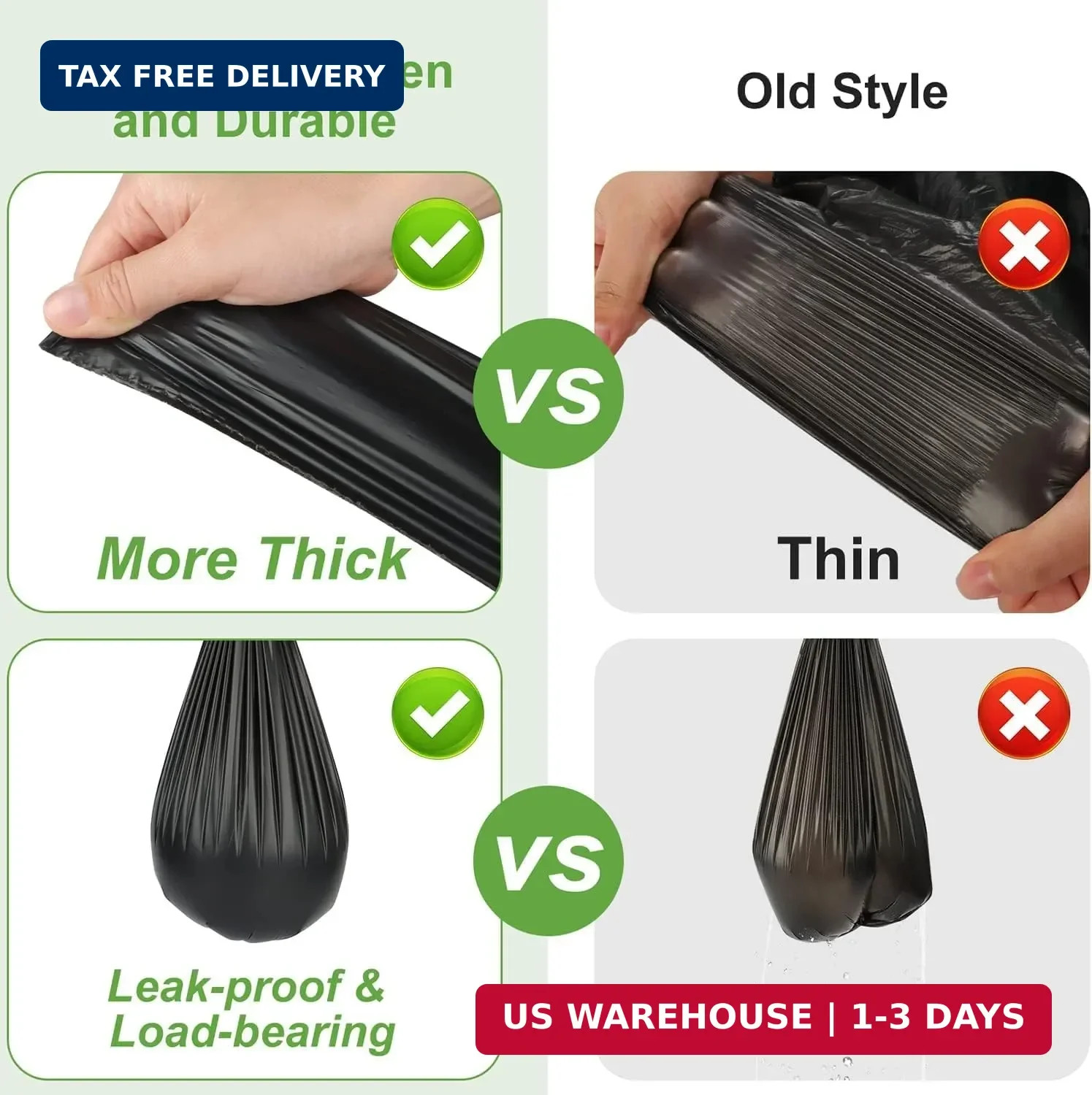 100 Portable Toilet Bags, Thick Biodegradable Camping Toilet Bags for Portable