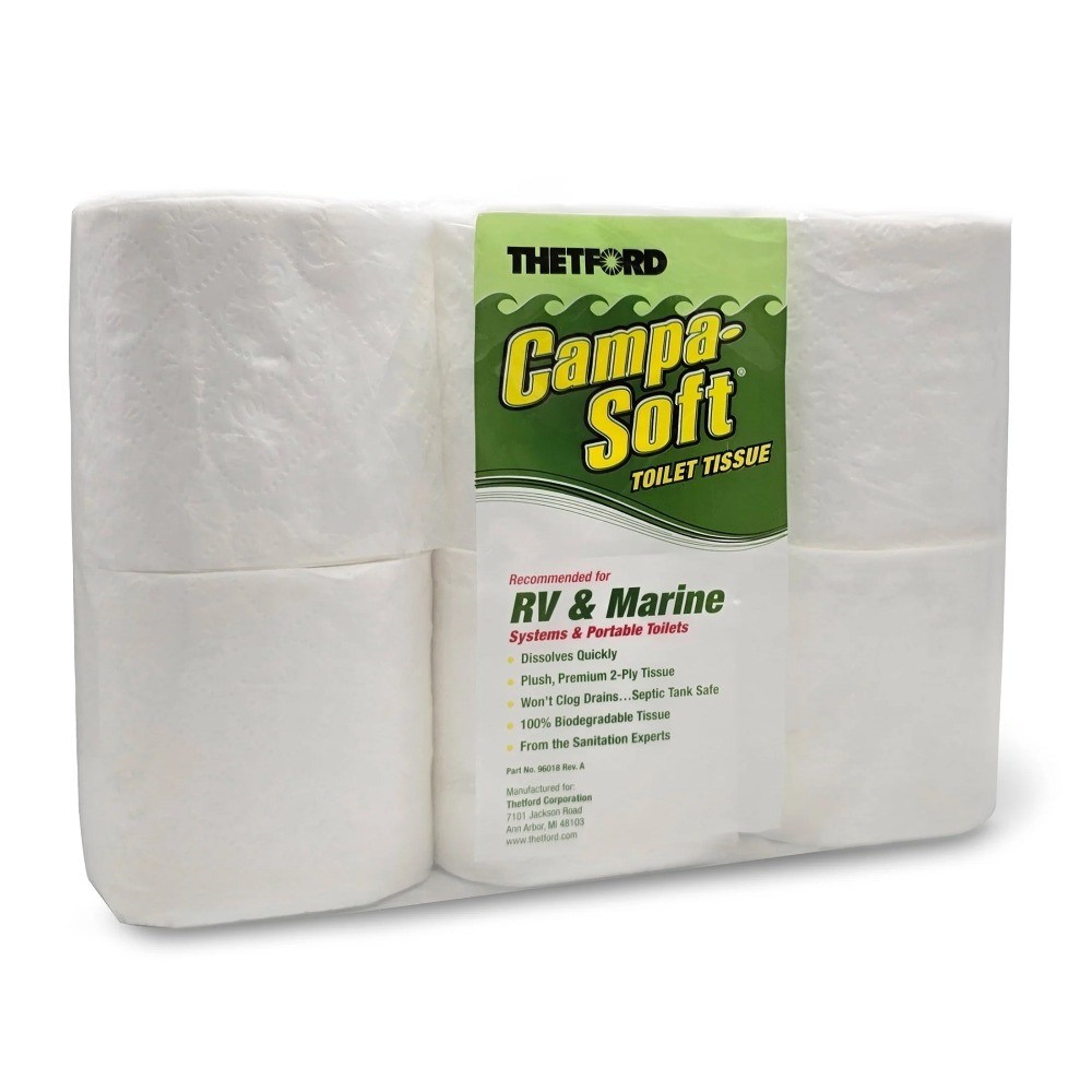 RV Marine Toilet Paper Septic Safe Biodegradable 6 Rolls 2 Pack
