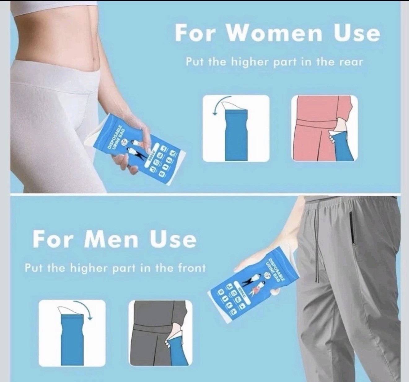 900CC Disposable Urine Bag, 12 PCS Emergency Portable Urinal Bags for Men/Wom…