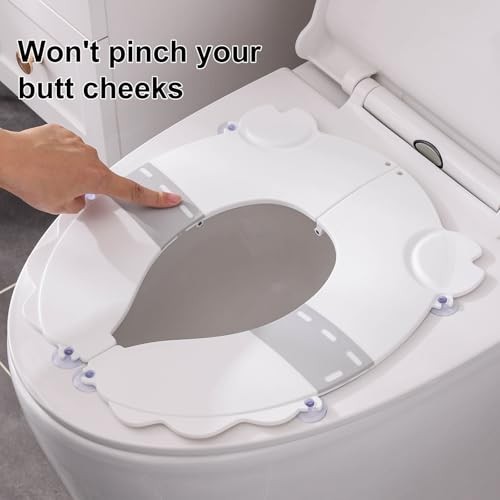 Portable Potty Training Seat for Toddlers, Foldable Travel Toilet with Non Gray