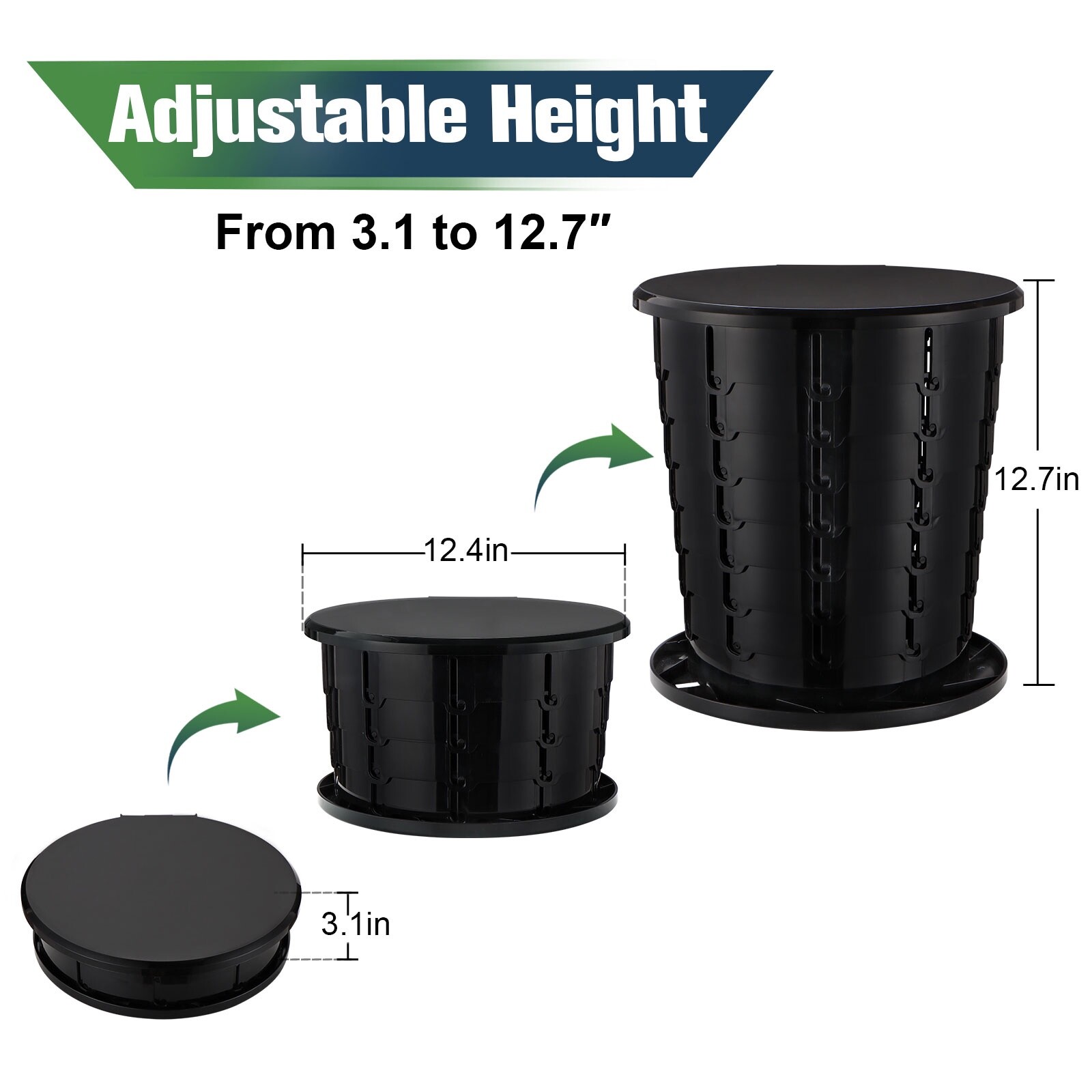 Bonergy Retractable Portable Toilet for Camping Toilet with Handy Storage Bag