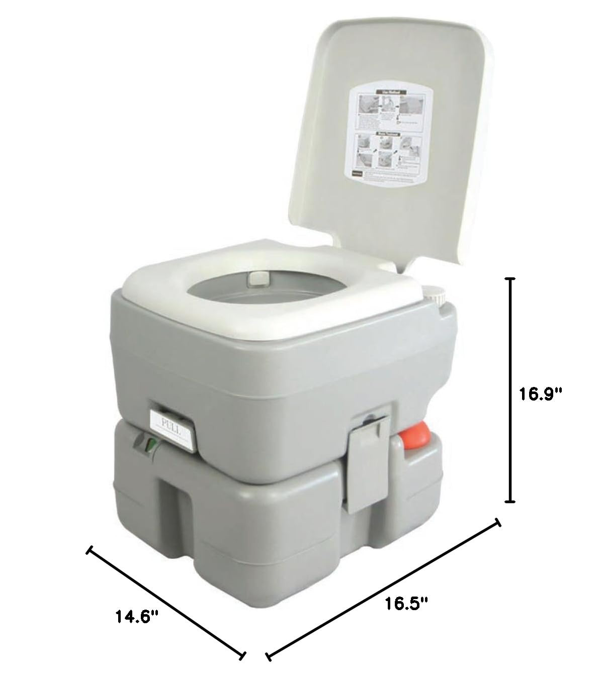 Portable Toilet – Compact RV Travel Potty Seat with Cover, 5.3 Gallon Waste Tank