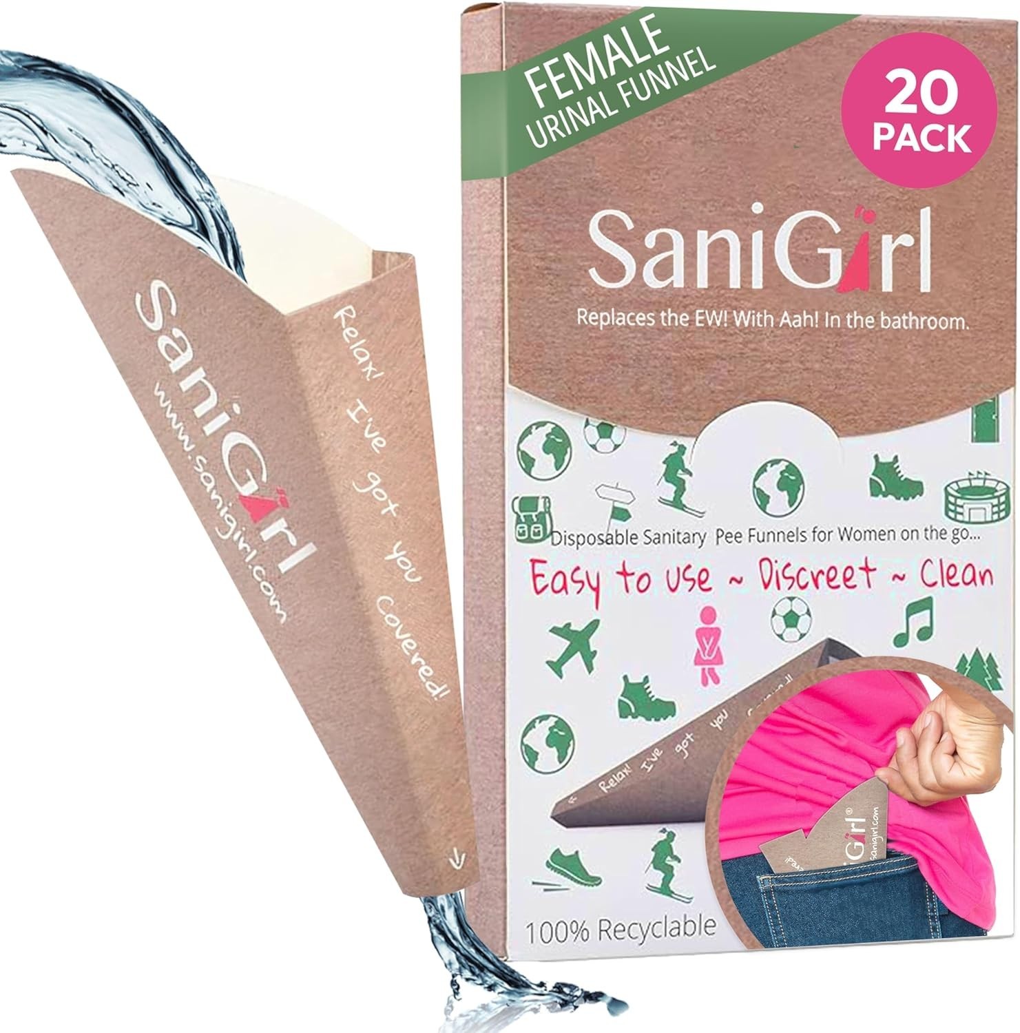 Pee Funnel for Women – Female Urinals for Women – Disposable Recyclable, Wome…