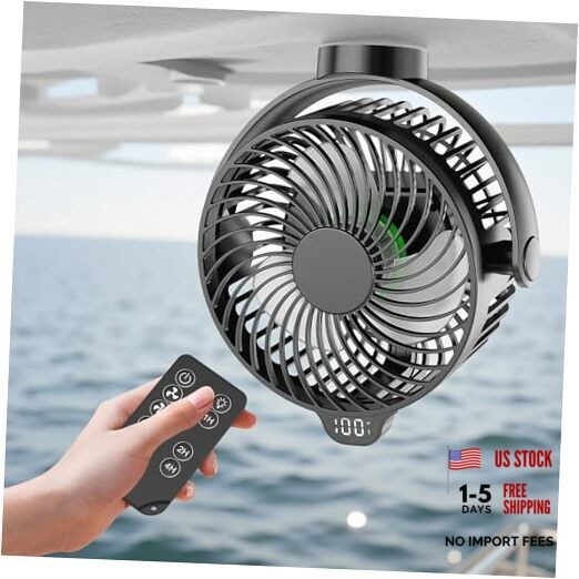 Magnetic Cruise Approved Fan with LED Display, 12000mAH Battery Operated 1-Pack