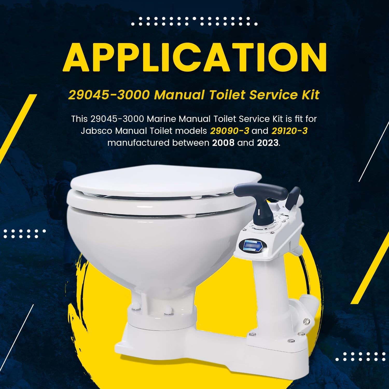 Replacement for Jabsco Manual Toilet Service Kit 2008-2024 Jabsco 29045-3000