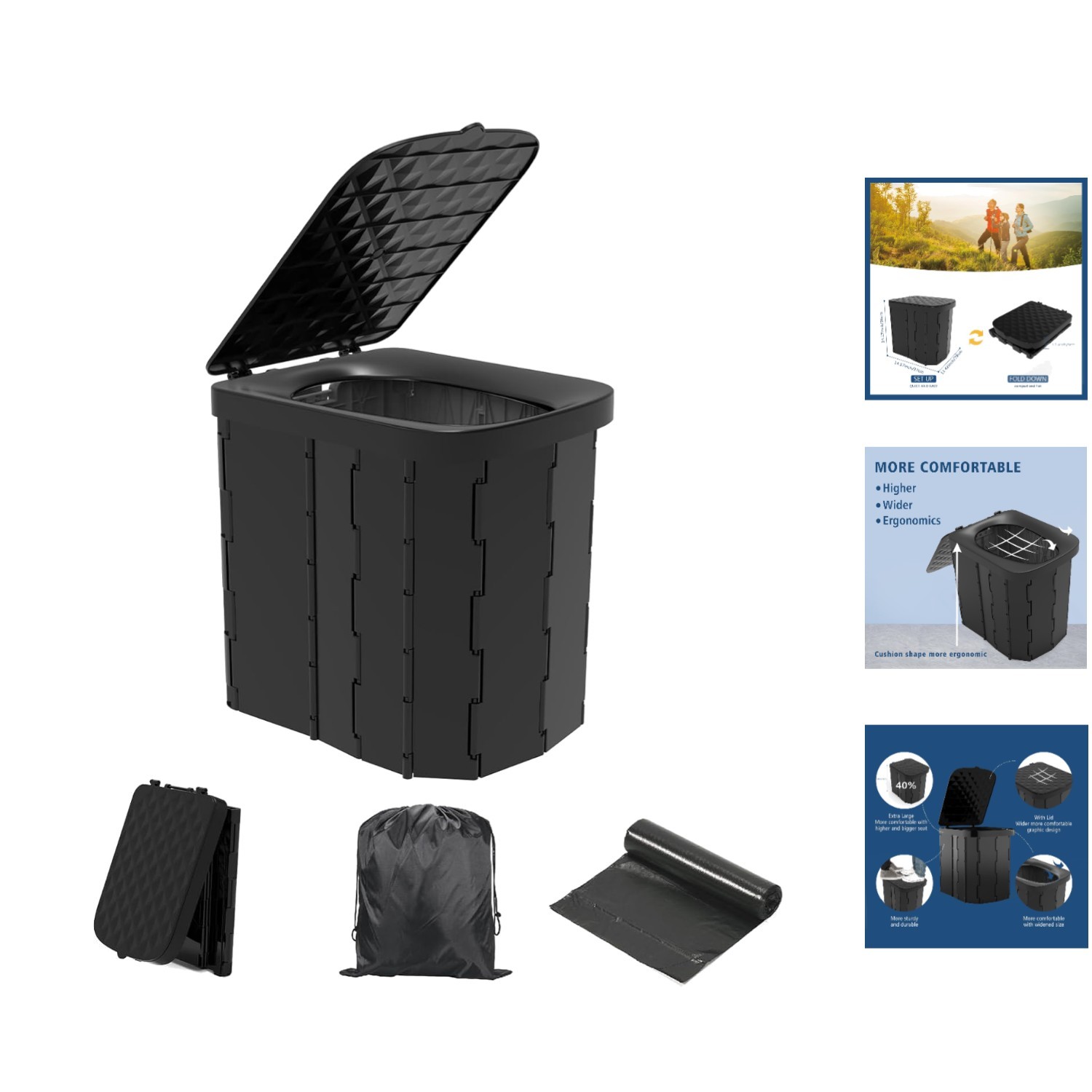 Multi-Functional XL Toilet for Camping – Perfect for Outdoor Adventures & Travel