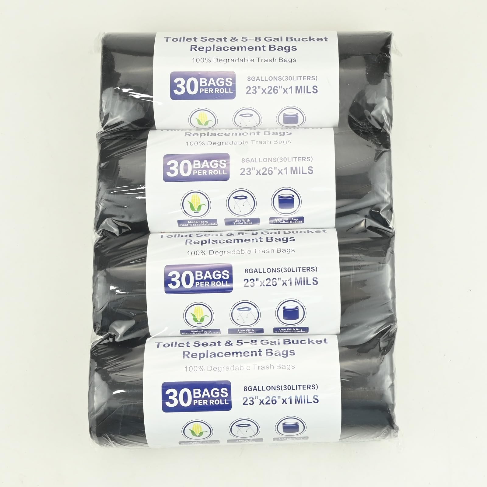 120 Pack Toiletry Bags Black, 30L Biodegradable Toilet Bags, …