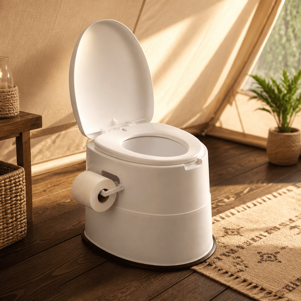Portable Toilet Anti Slip Camping Commode Potty Odor Proof Mobile Home Hospital