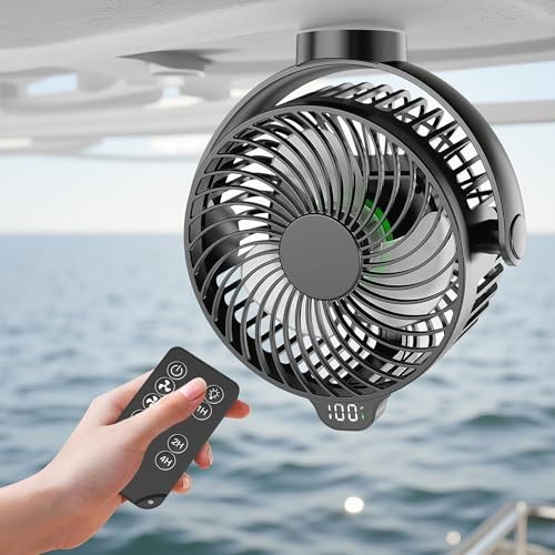 Magnetic Cruise Approved Fan with LED Display, 12000mAH Battery Operated 1-Pack