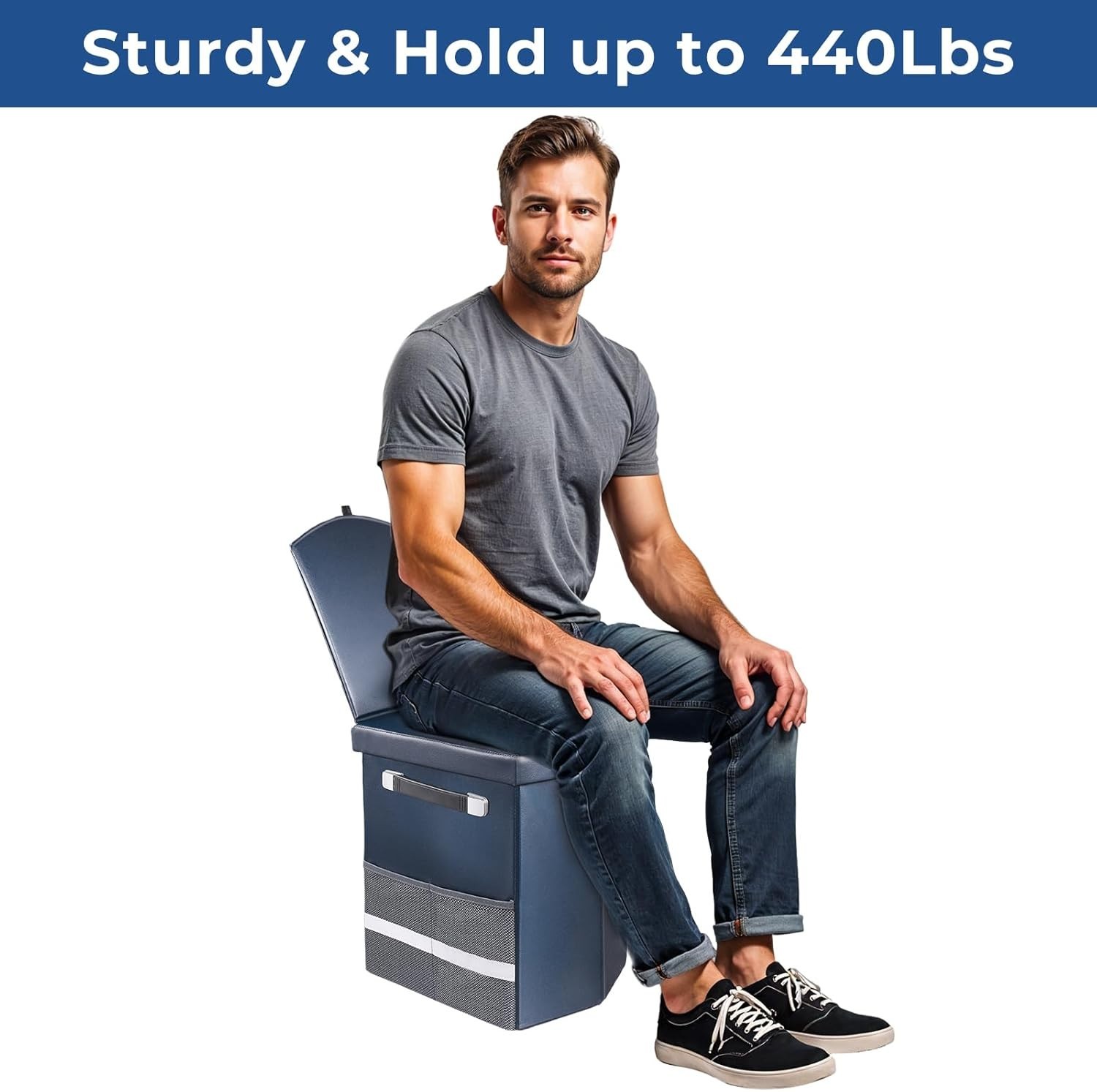 2025 Upgraded 16.5” XL Portable Toilet for Adults,Tall Camping Toilet with L…