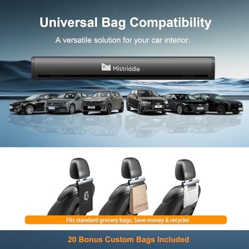 Aluminum Alloy Headrest Trash Bag Holder – 25 Disposable Car Trash Bags