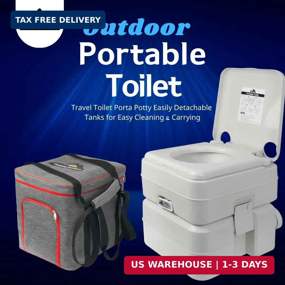 5.3 Gallon Portable Camping Toilet for Adults with Carry Bag – Extra Large Porta