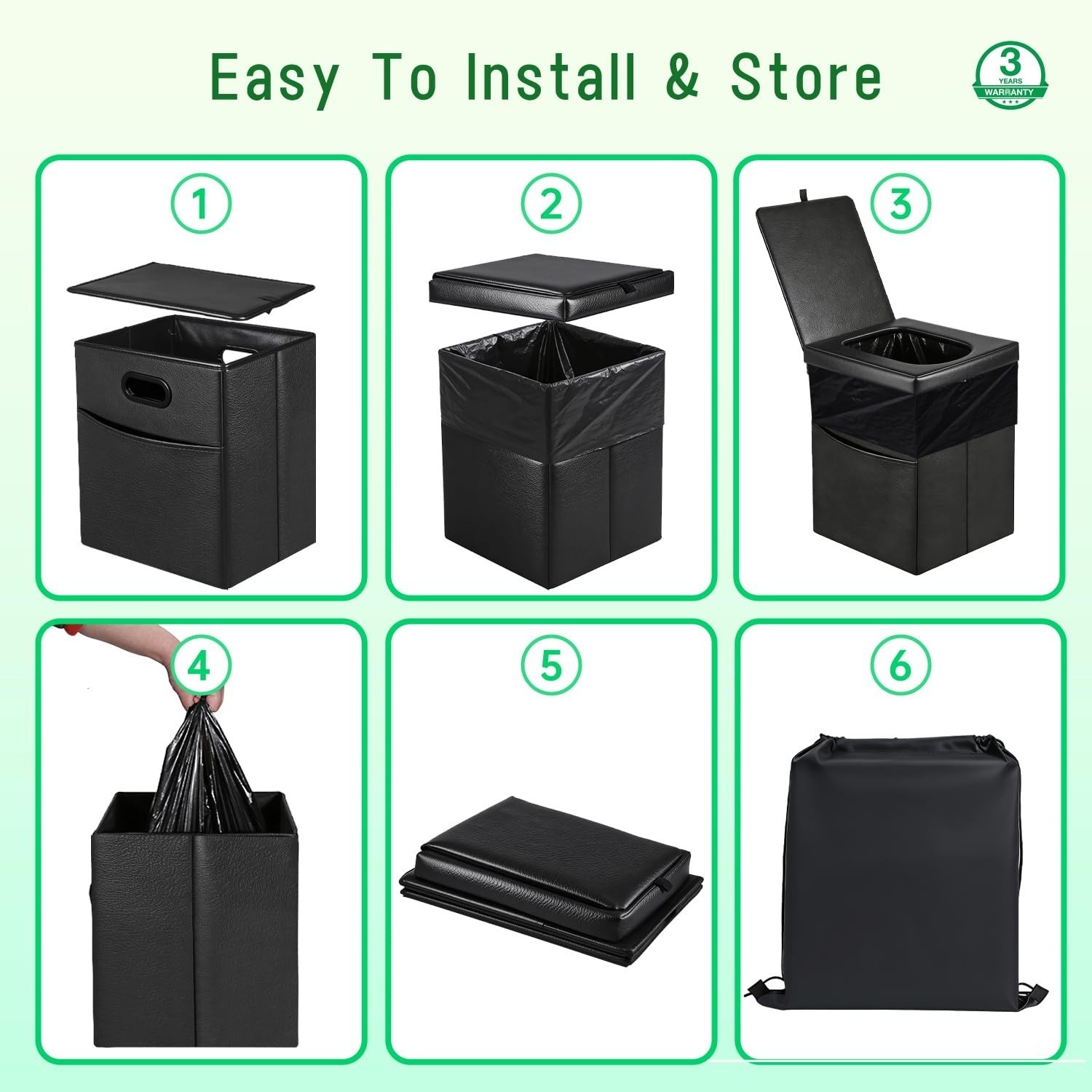 Panmout 16.5″ XL Portable Toilet for Camping, Foldable Travel Toilet for Adults